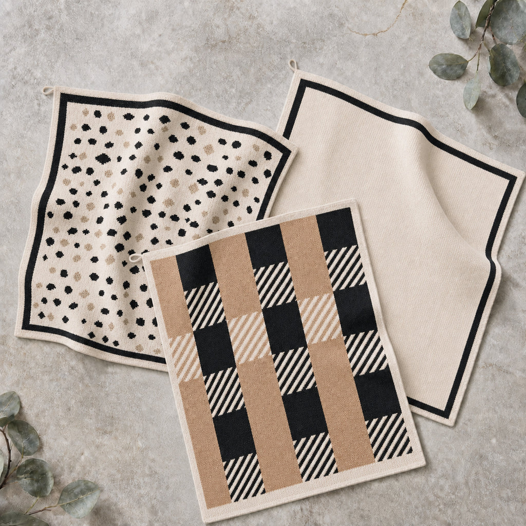 Coastal Dunes Set of 3 Knitted Kitchen Cloths