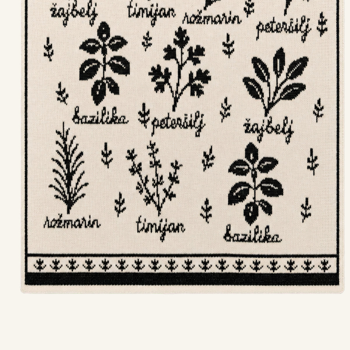 Pletena kuhinjska krpa Herbarium