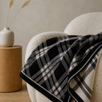 Axel knitted blanket – Black / Beige, pattern and texture detail