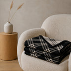Axel knitted blanket – Black / Beige, folded view