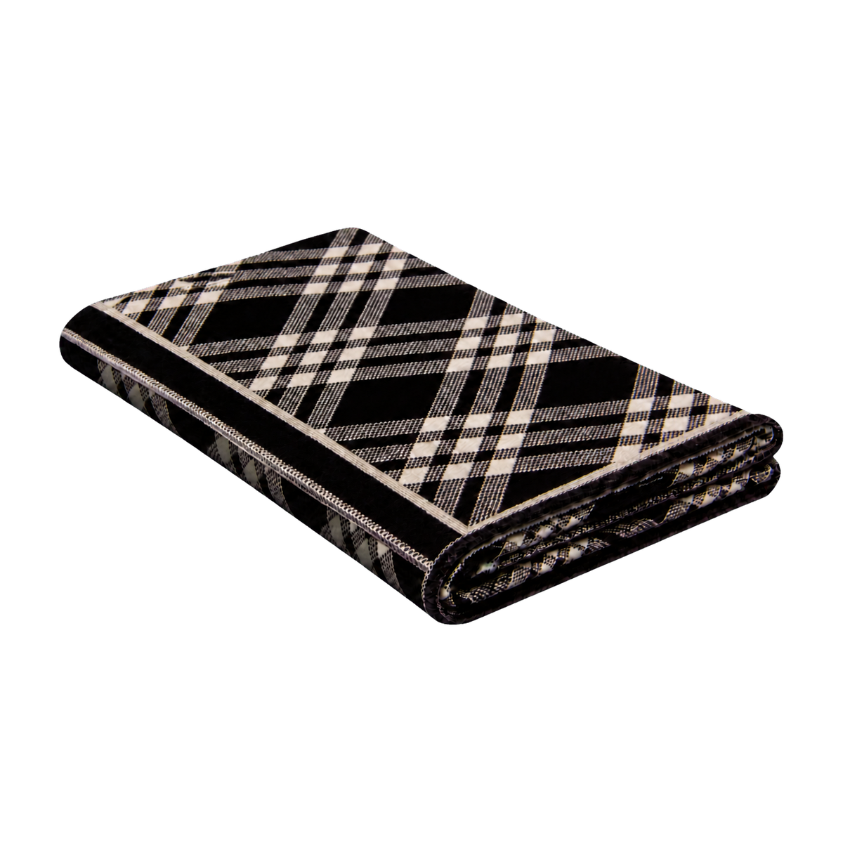 Axel knitted blanket – Black / Beige, isolated product view