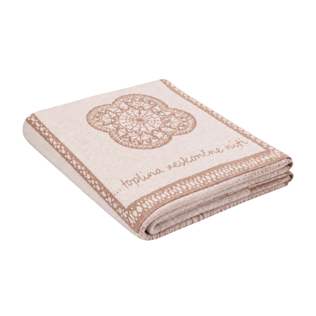 Endless Thread knitted blanket in Sand / Cream, isolated product view
