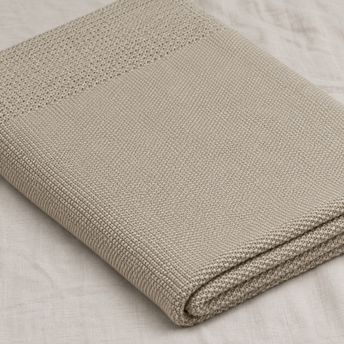 Tinka Textured Knitted Throw in Light beige — product view 3