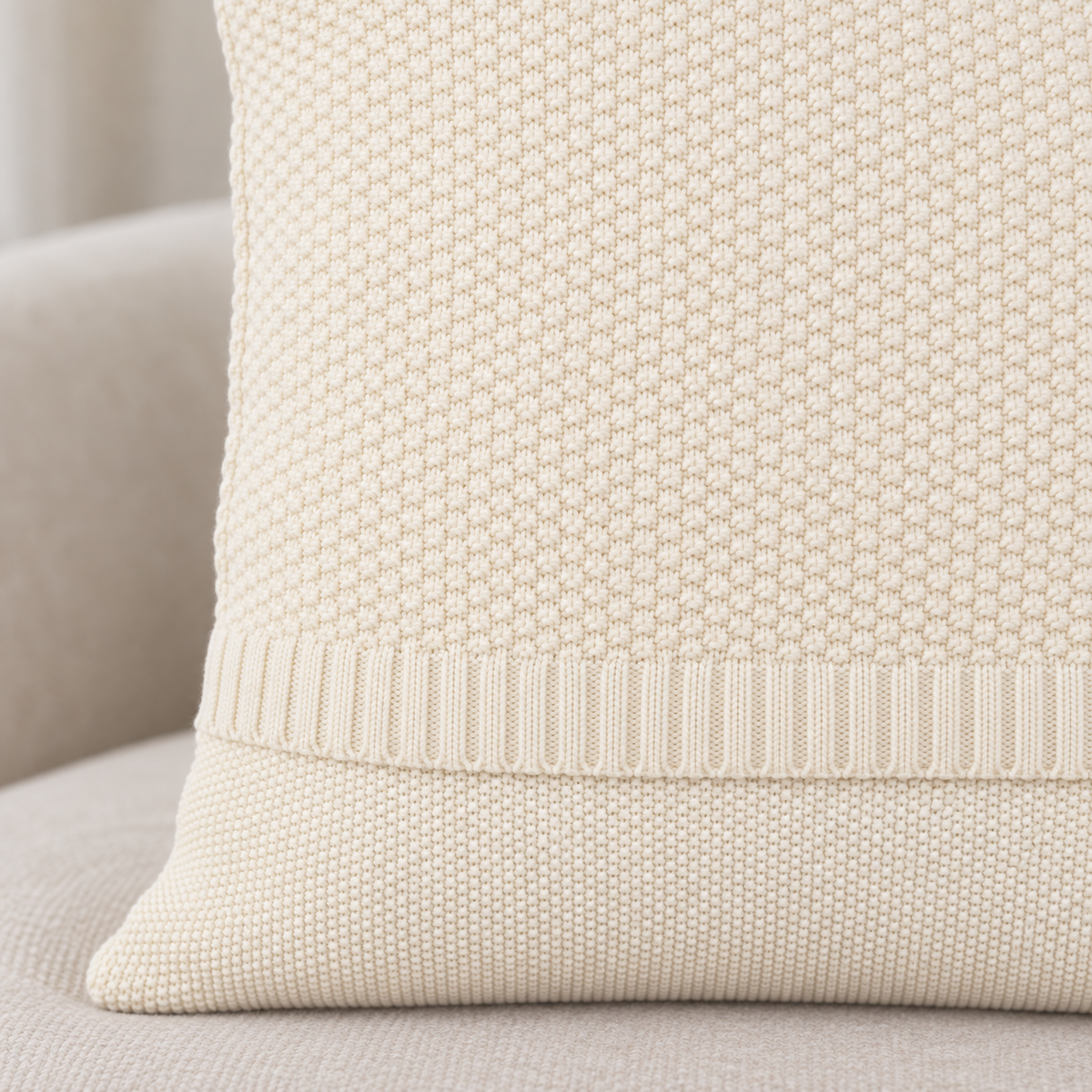 Tinka Textured Cushion Cover in Cream — product view 3