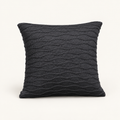 Soča knitted cushion cover in anthracite, front studio view