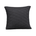 Soča knitted cushion cover in anthracite, isolated product view