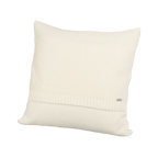 Tinka textured knitted cushion cover in cream, isolated front view